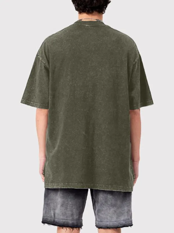 Camiseta extragrande de manga corta con estampado de huesos para hombre