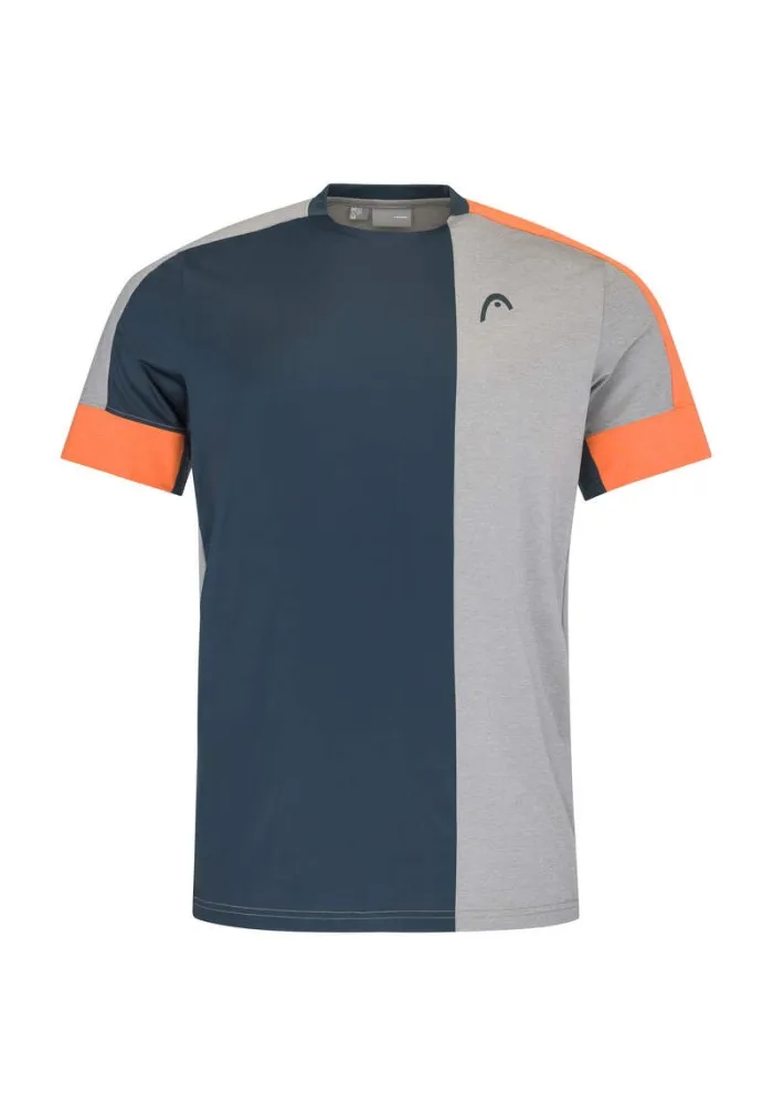 CAMISETA HEAD PADEL TECH TSHIRT MEN GRIS/AZUL