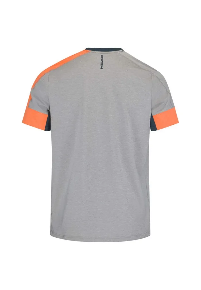 CAMISETA HEAD PADEL TECH TSHIRT MEN GRIS/AZUL