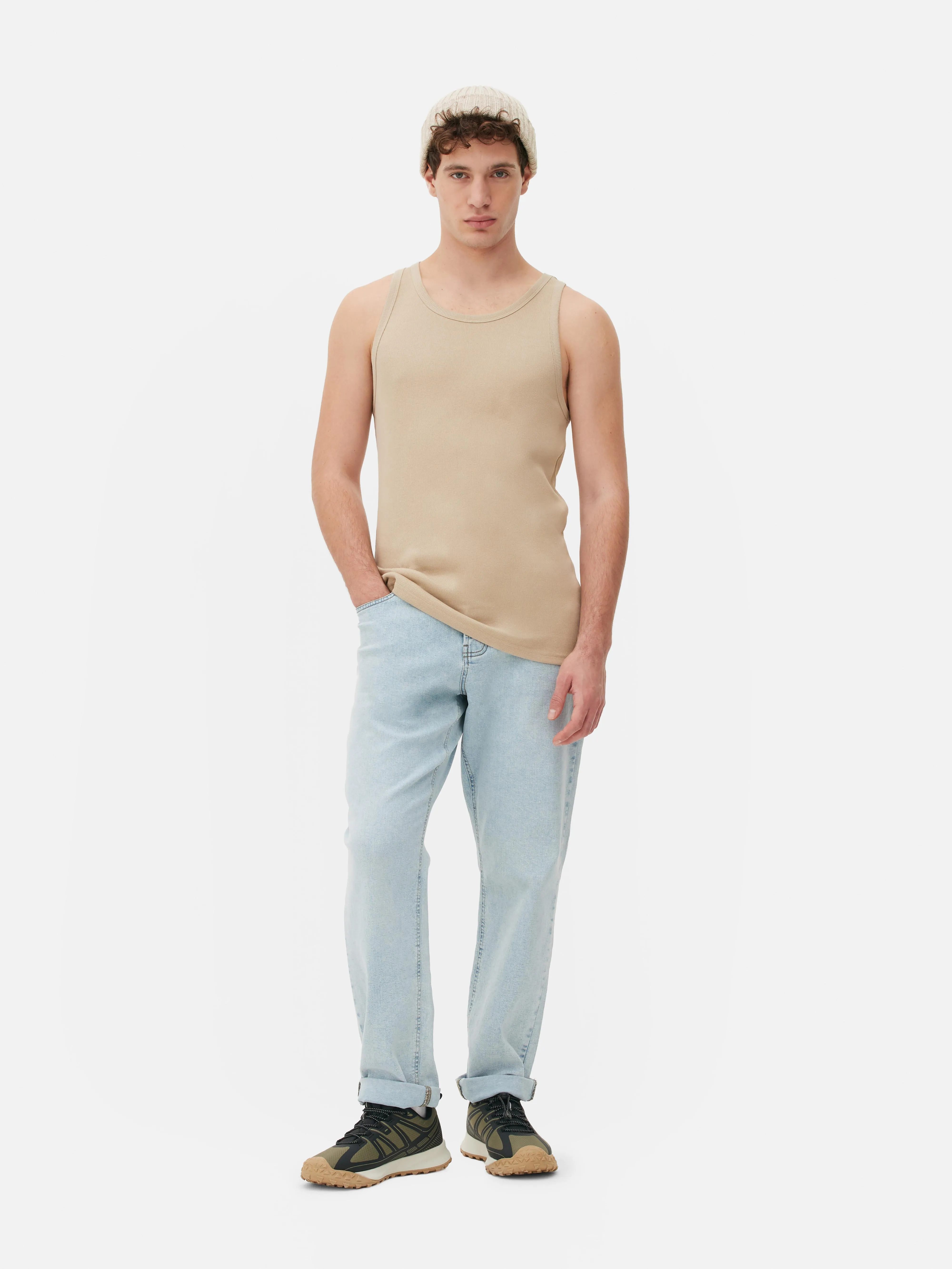 Camiseta sin mangas acanalada