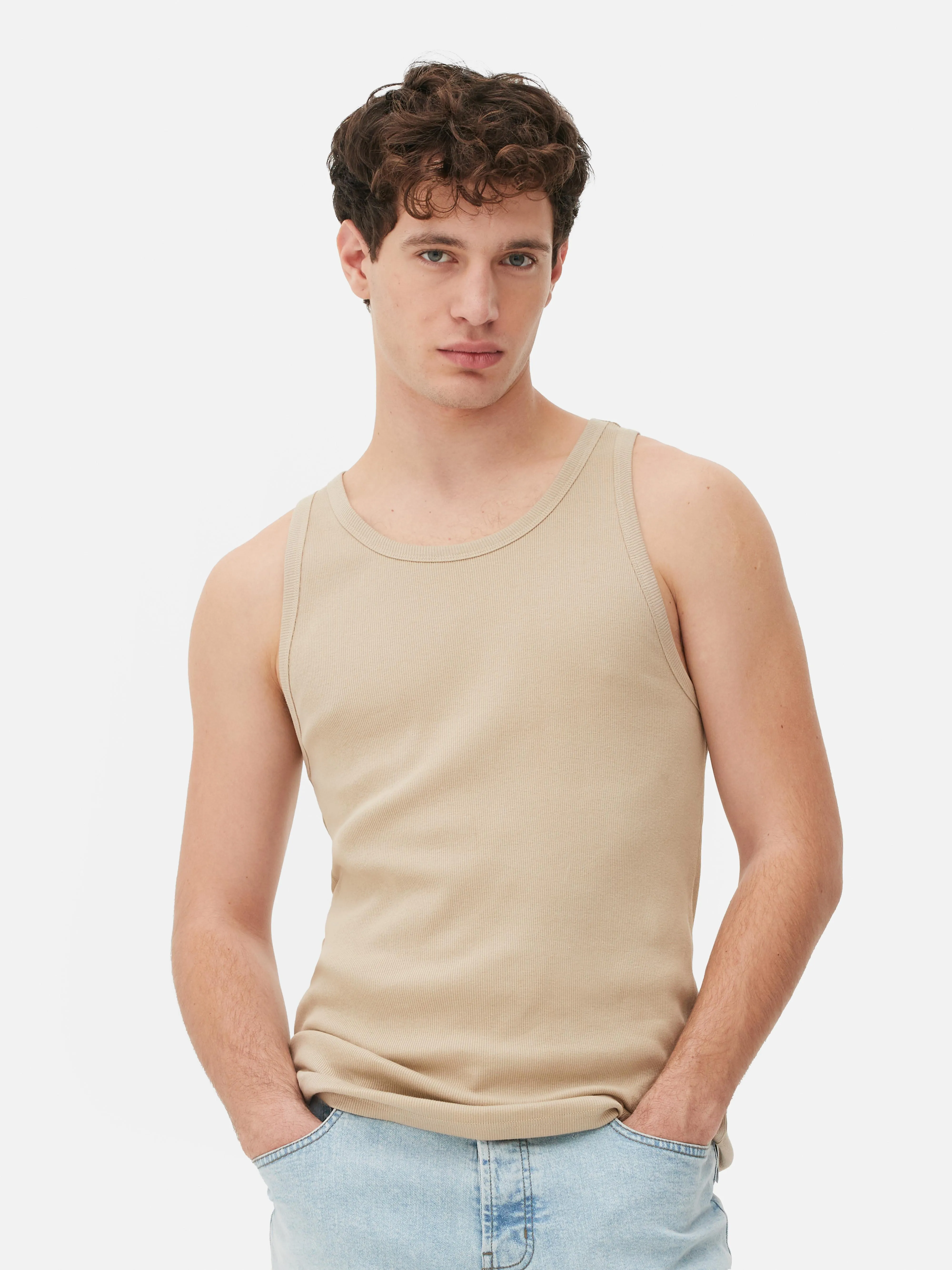 Camiseta sin mangas acanalada