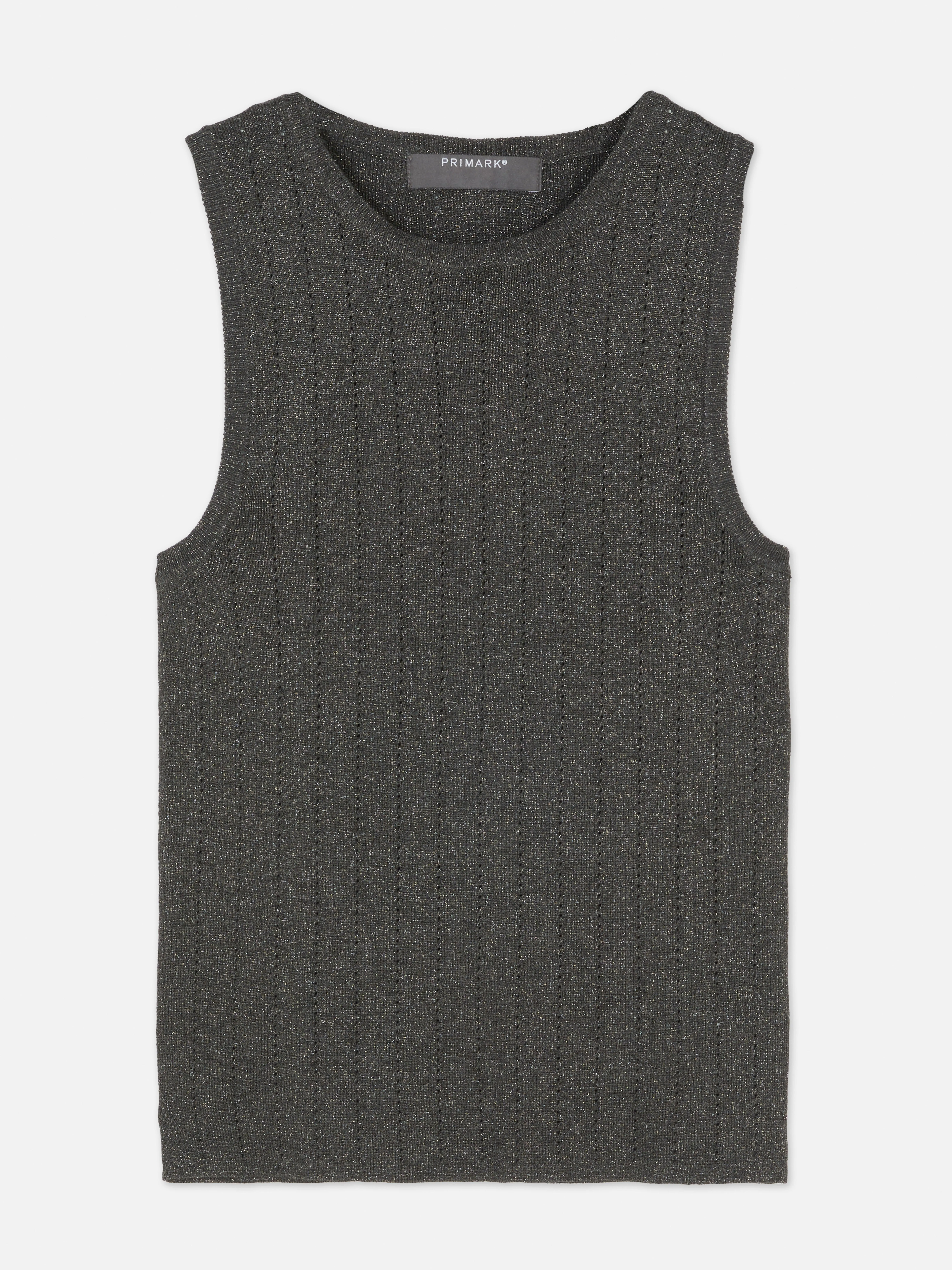 Camiseta sin mangas de punto brillante