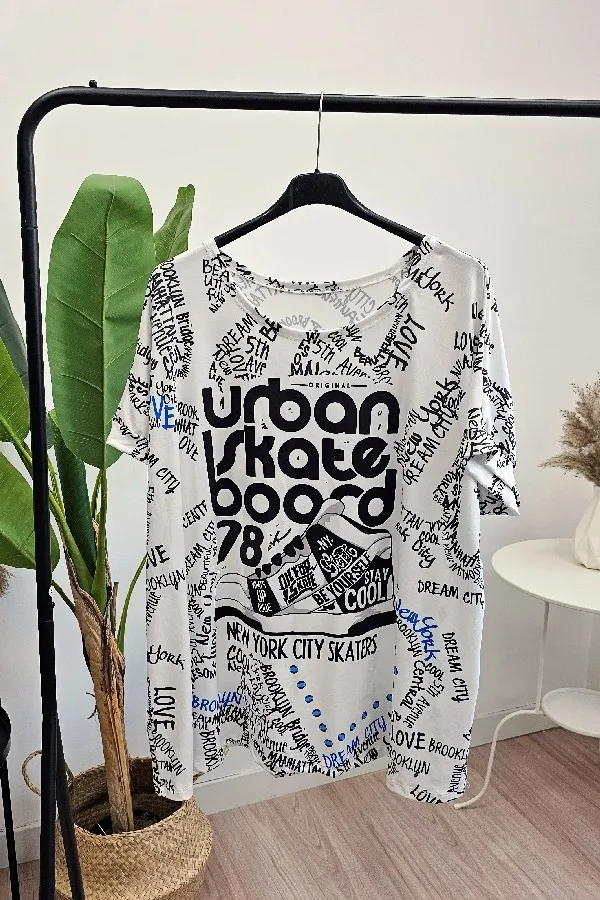 Camiseta Skate Blanca