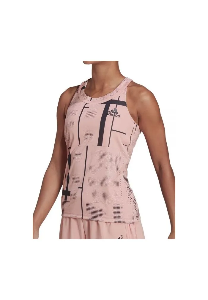 CAMISETA TIRANTES CLUB TENNIS GRAPHIC ADIDAS ROSA MUJER