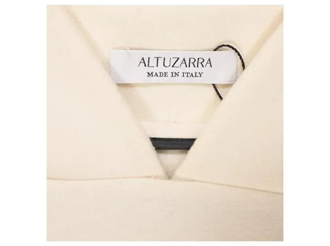 Capa de lana blanca con patrón de bloques de color Altuzarra Blanco Crudo 