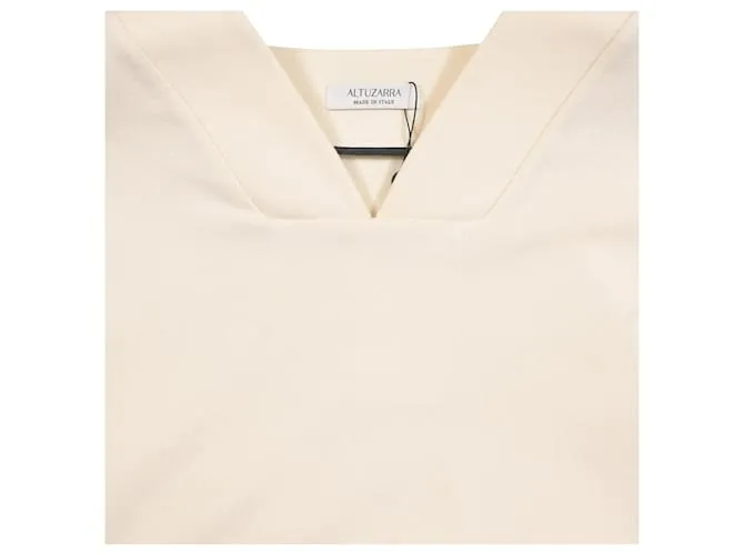 Capa de lana blanca con patrón de bloques de color Altuzarra Blanco Crudo 