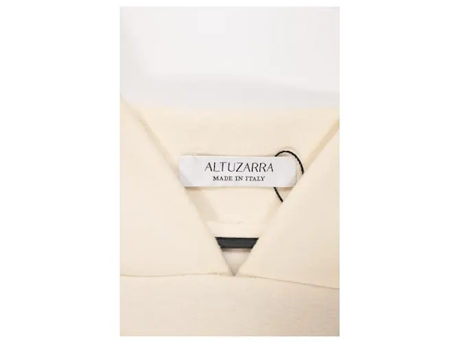 Capa de lana blanca con patrón de bloques de color Altuzarra Blanco Crudo 