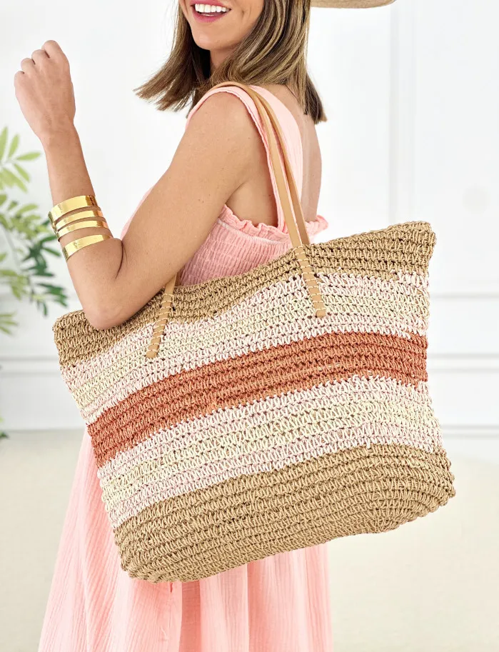 Capazo summer rafia teja