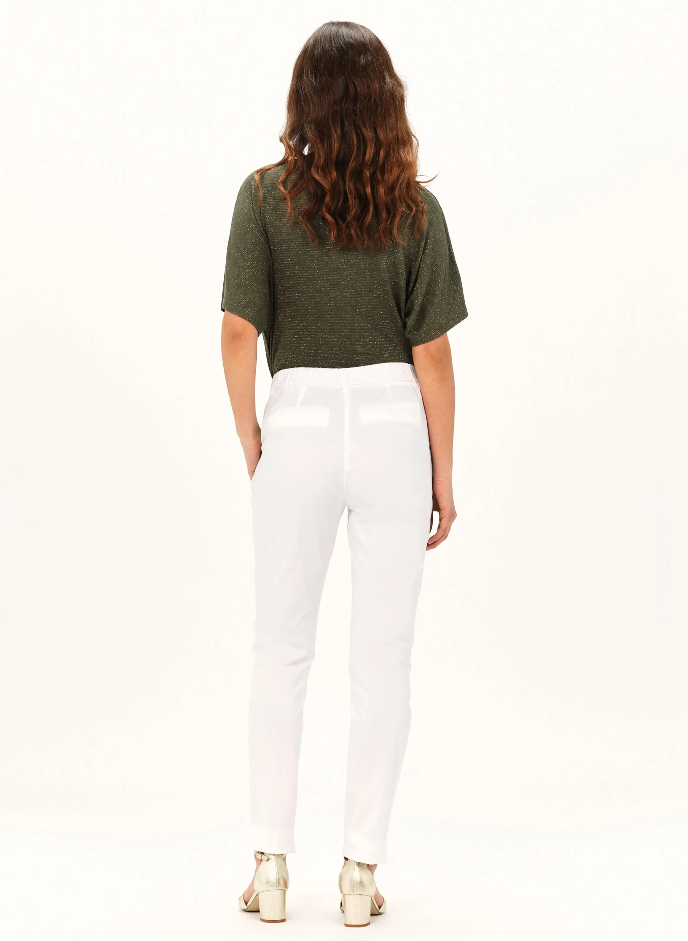 CAROLL PADEL  PANTALóN RECTO DE ALGODóN EN BLANCO
