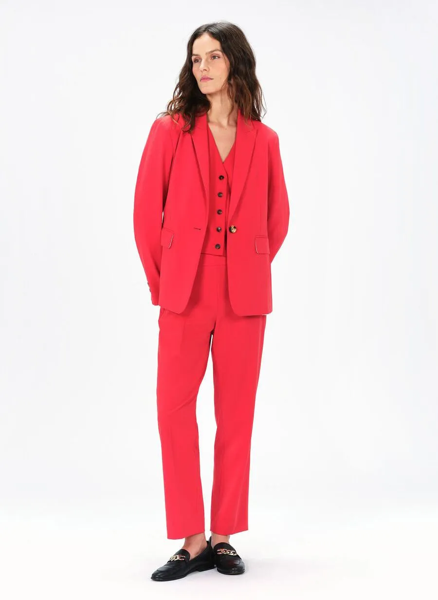 CAROLL VOLGA  CHAQUETA SASTRE RECTA EN ROJO