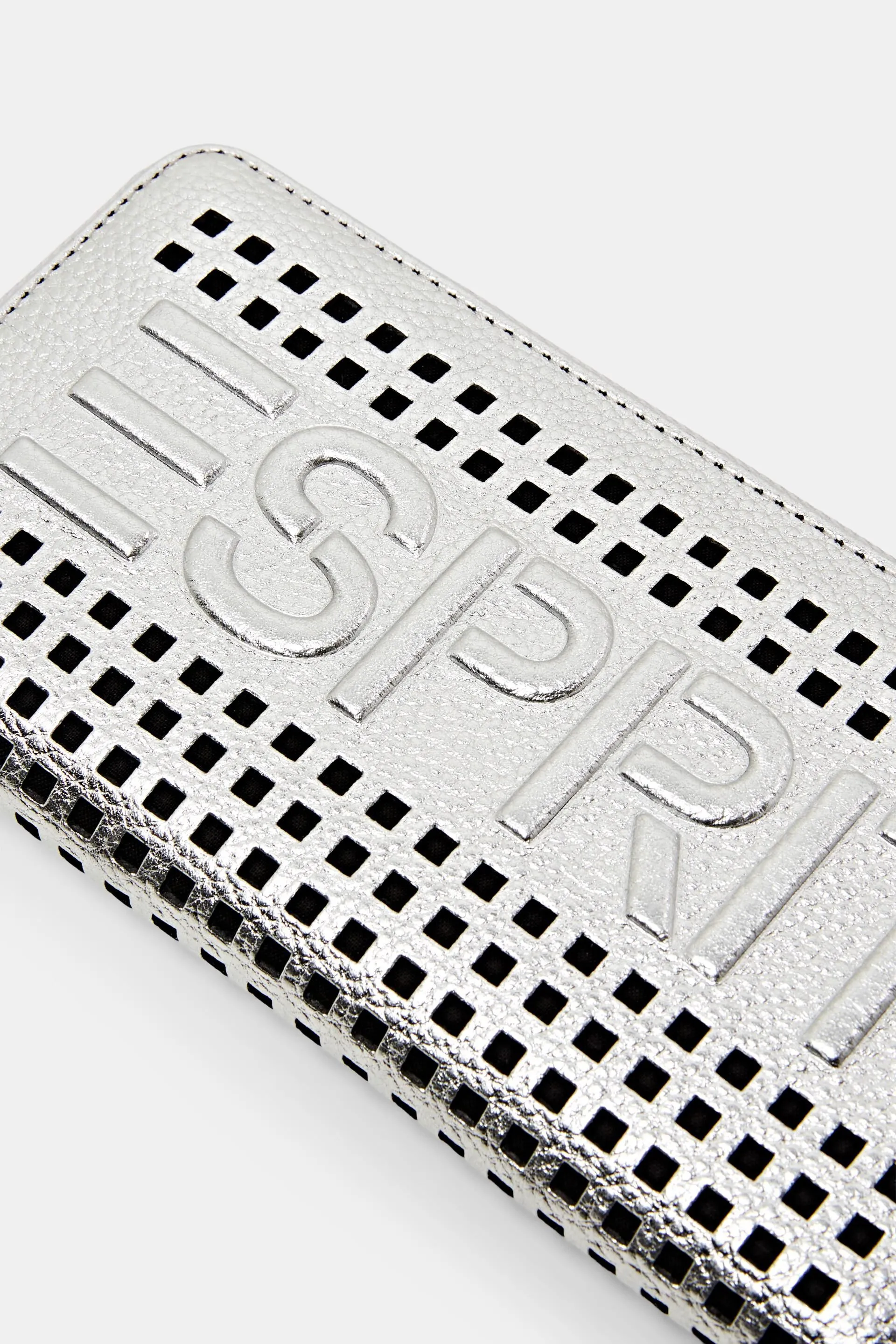 Cartera con cremallera, de piel con logotipo