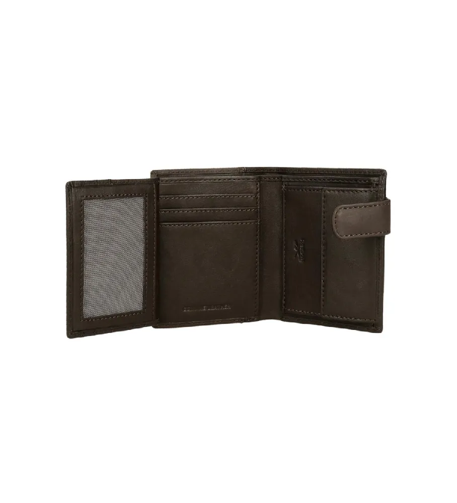 Cartera Division vertical con cierre de click marrón