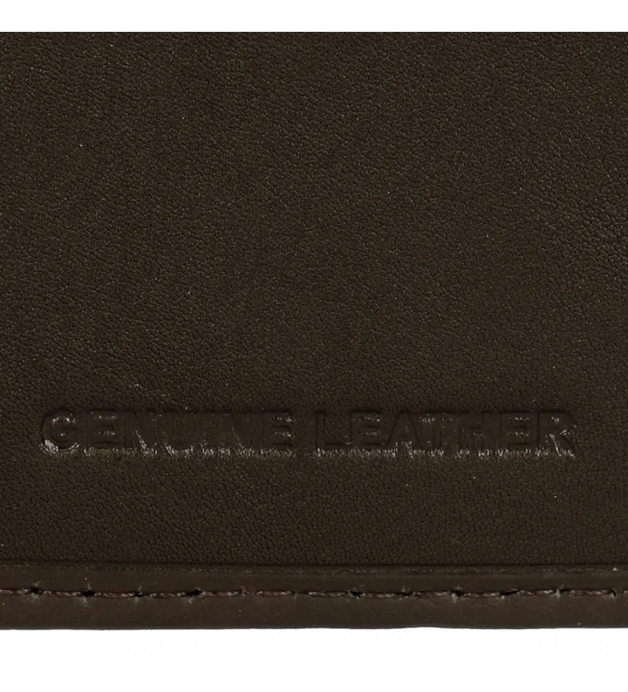 Cartera Division vertical con cierre de click marrón