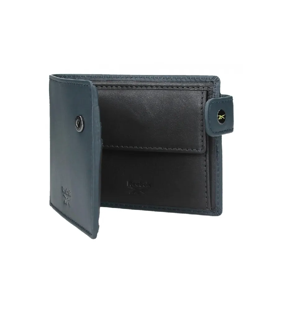 Cartera horizontal Switch con cierre de click marino