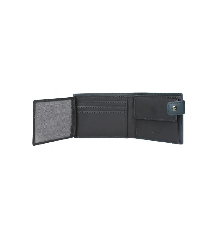 Cartera horizontal Switch con cierre de click marino