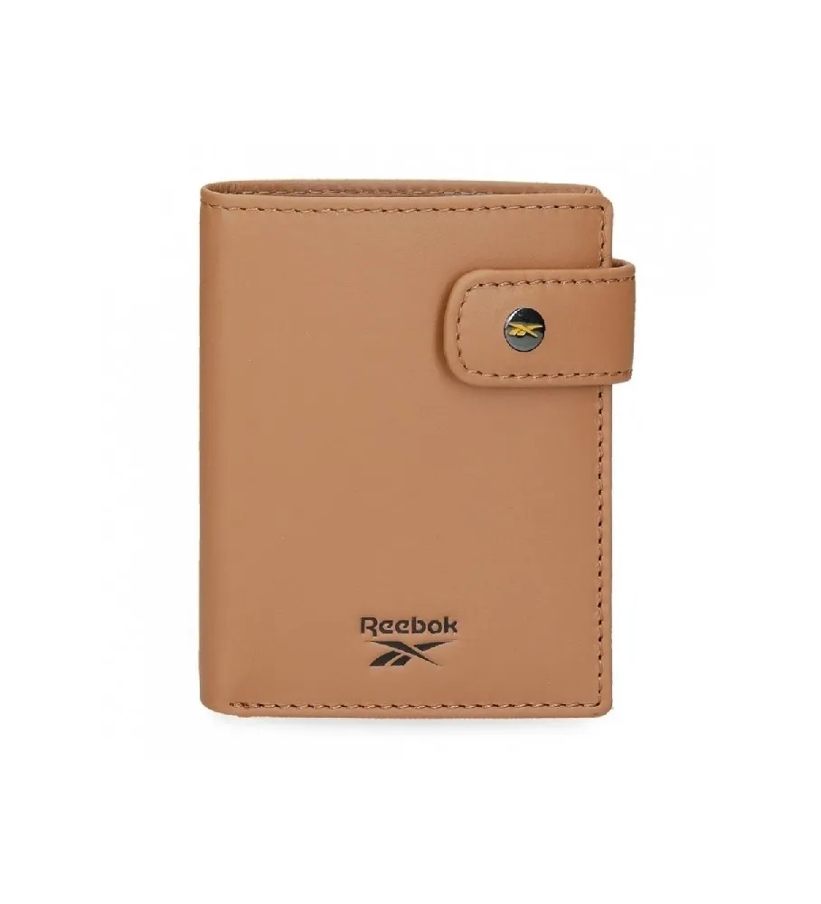 Cartera Switch vertical con cierre de click marrón