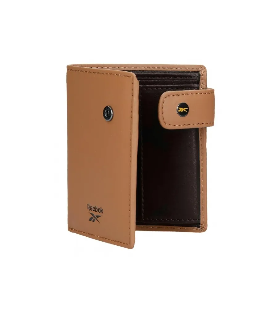Cartera Switch vertical con cierre de click marrón