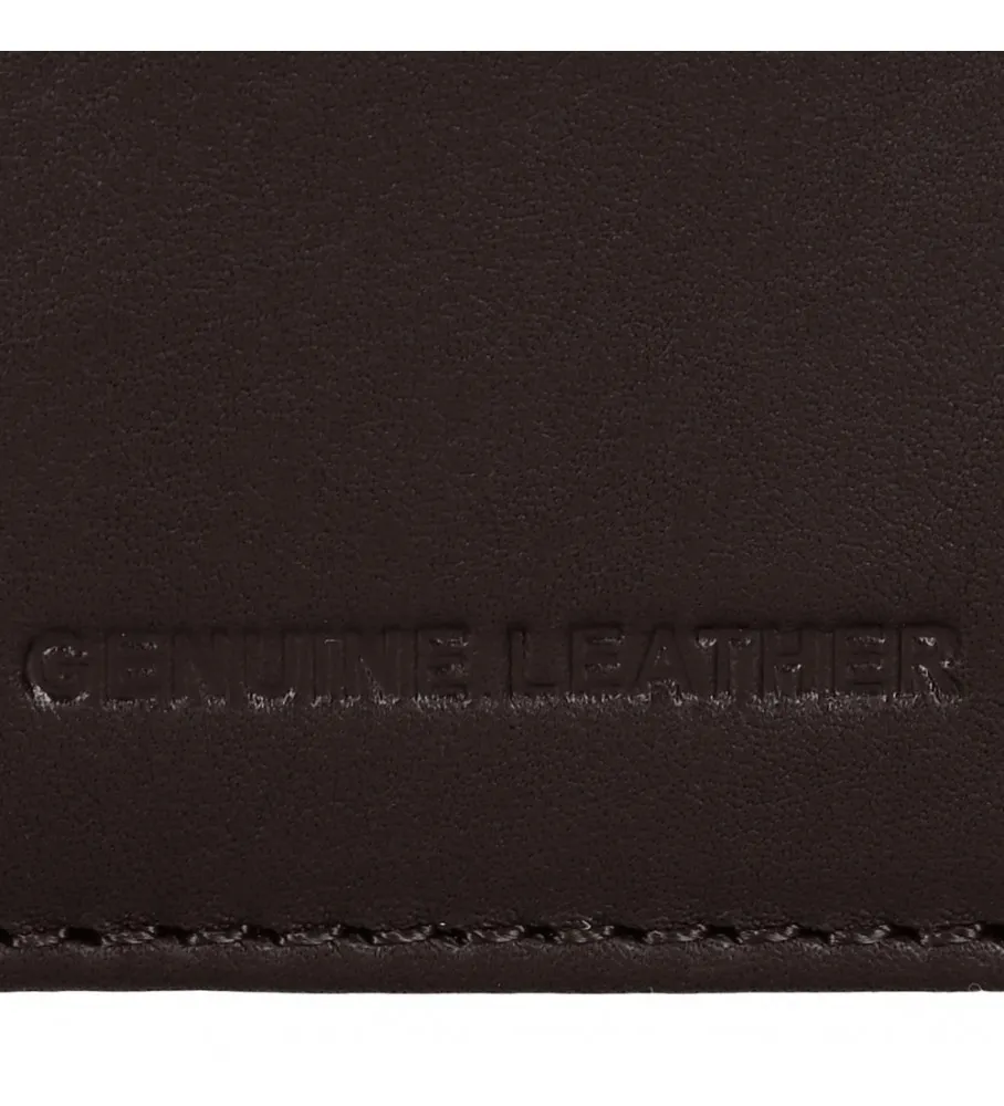 Cartera Switch vertical con cierre de click marrón