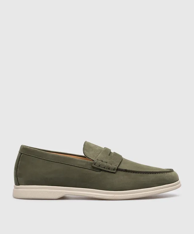 Cashmere&Whiskey Green leather loafers
