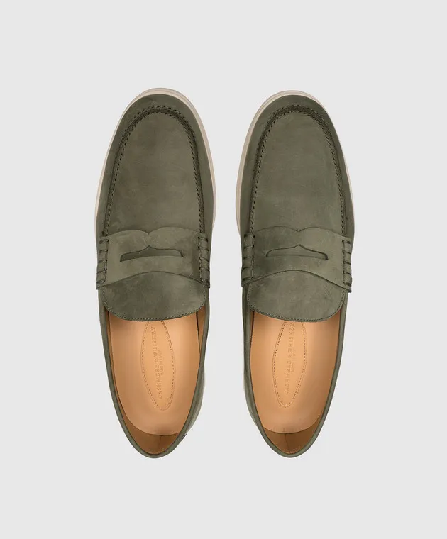 Cashmere&Whiskey Green leather loafers