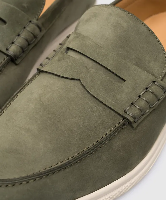 Cashmere&Whiskey Green leather loafers