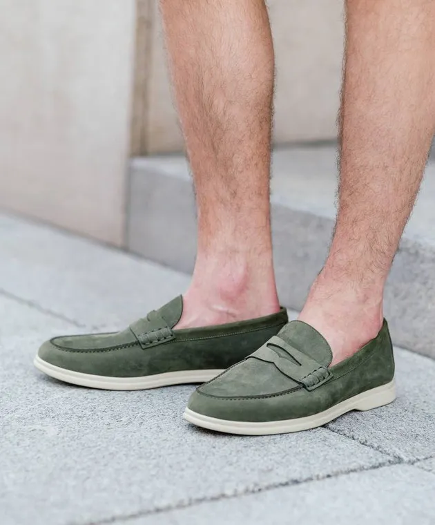 Cashmere&Whiskey Green leather loafers