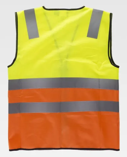 Chaleco bicolor AV con cierre de cremallera Amarillo / Naranja
