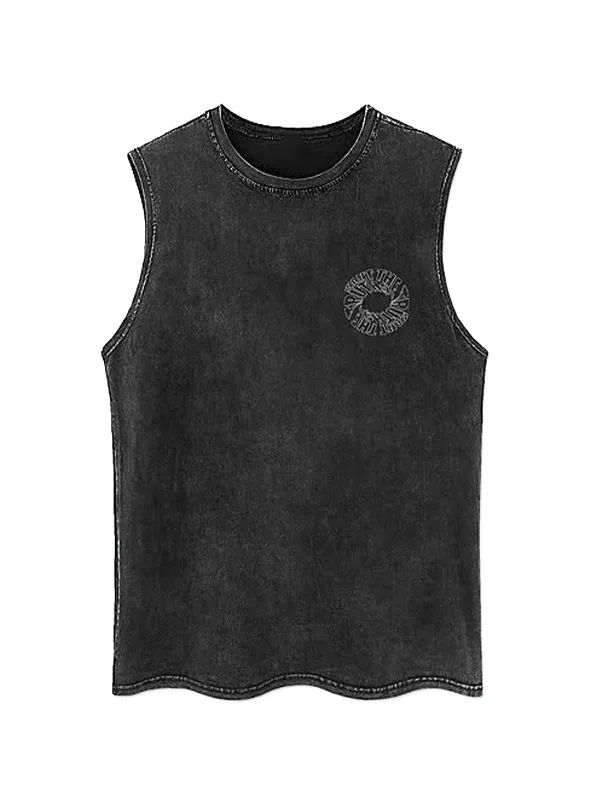 Chaleco con estampado de letras desgastadas para hombre
