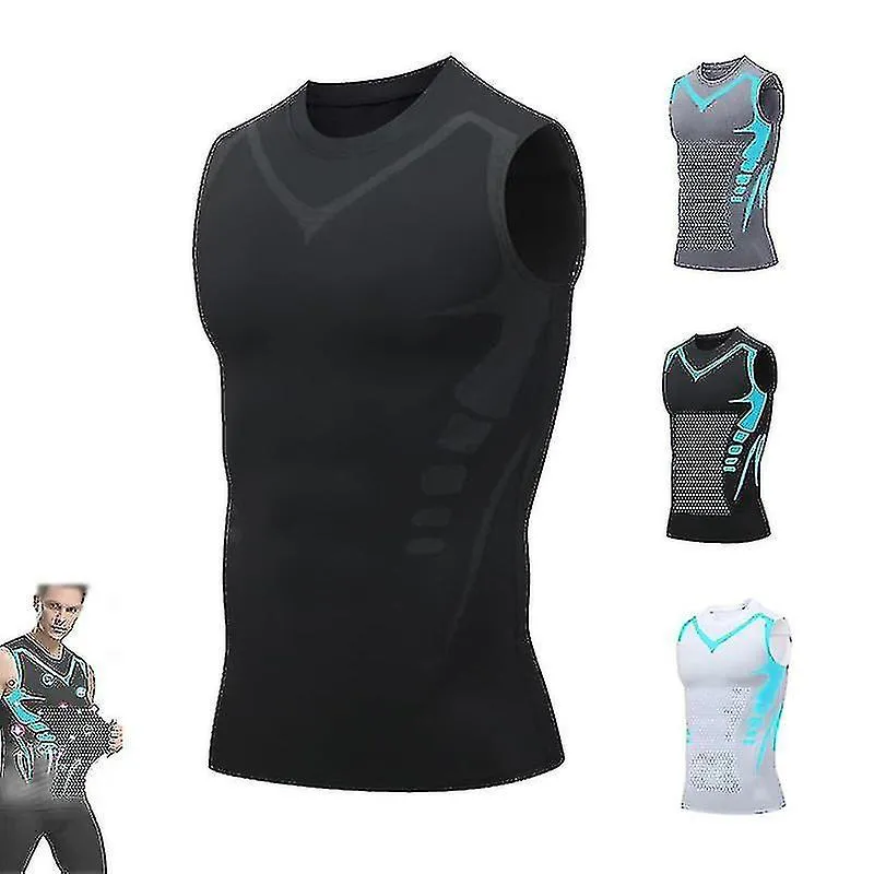 Chaleco corrector de postura para hombre, camisa sin mangas de forma iónica