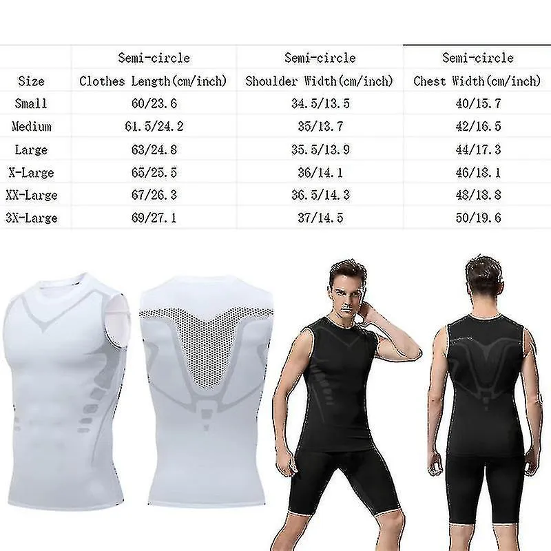 Chaleco corrector de postura para hombre, camisa sin mangas de forma iónica