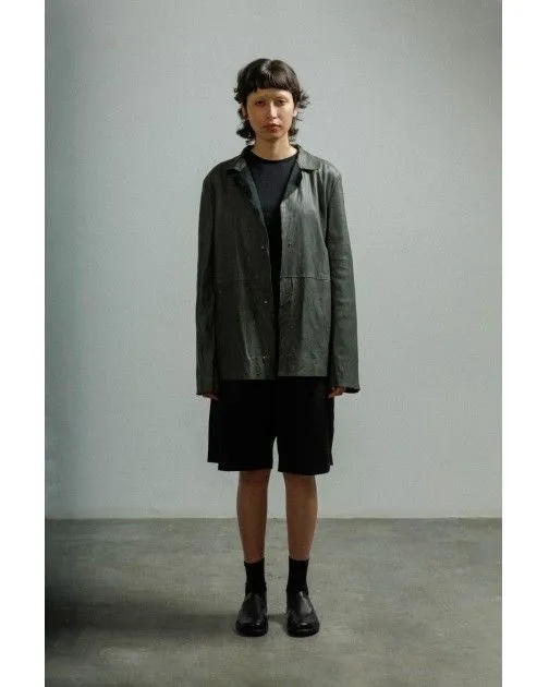 Chaqueta de cuero MUT SAND SHORT Gris