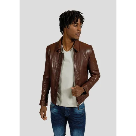 Chaqueta de cuero NORIS GREEN