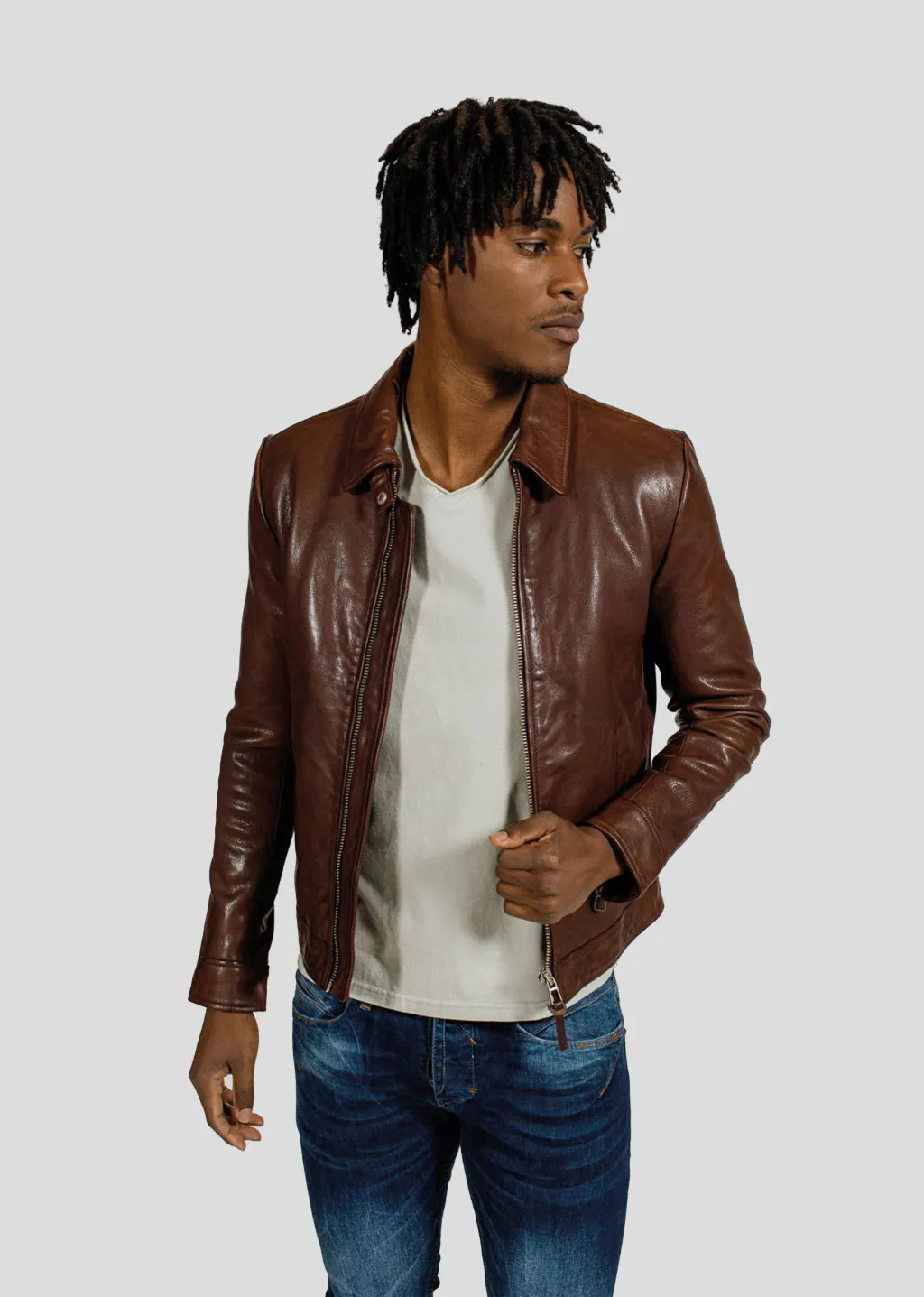 Chaqueta de cuero NORIS GREEN