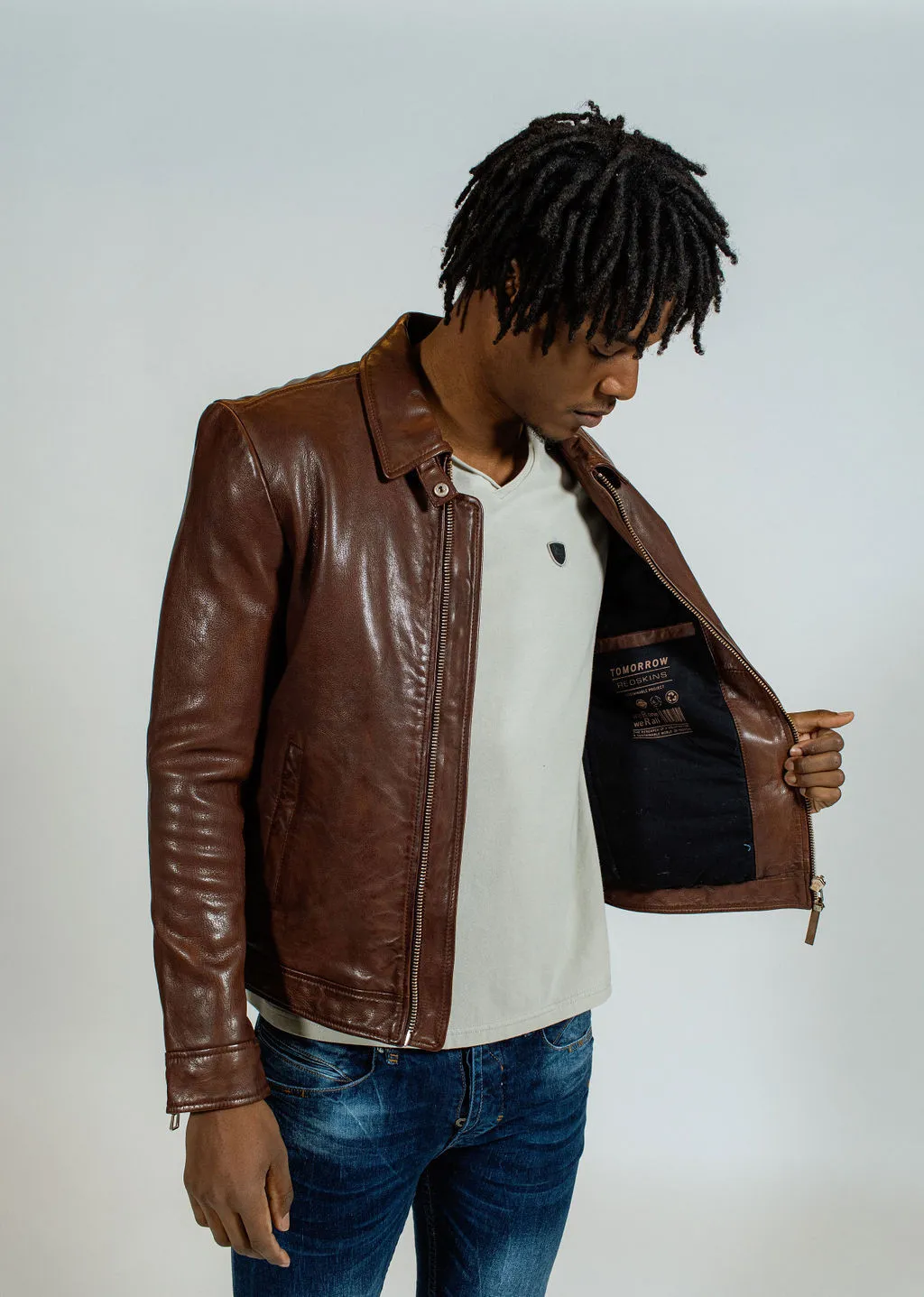 Chaqueta de cuero NORIS GREEN
