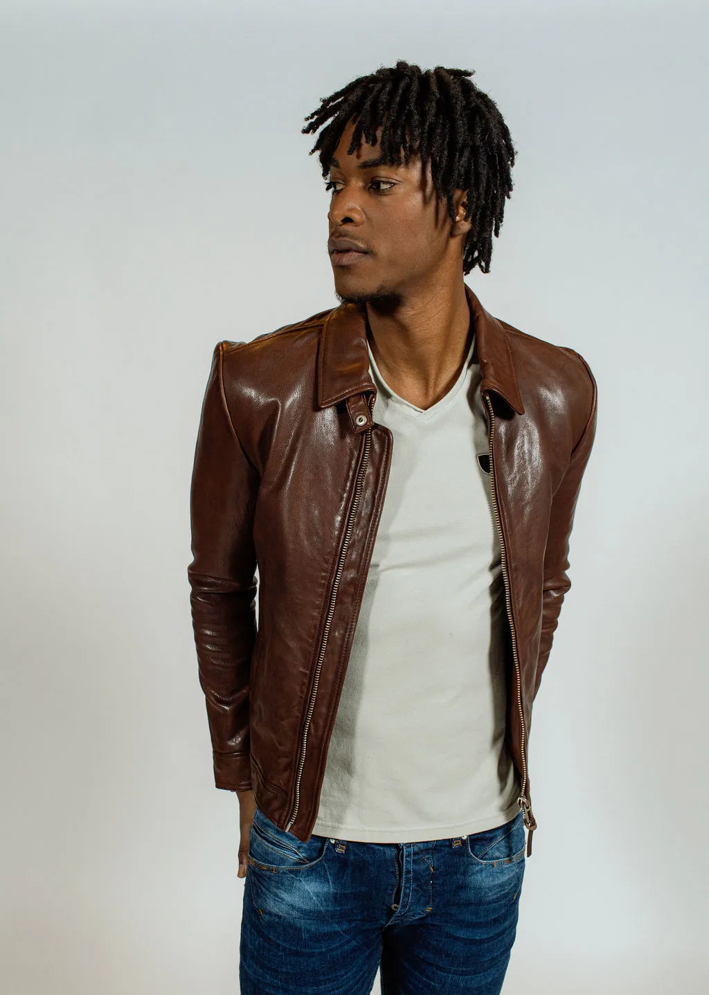 Chaqueta de cuero NORIS GREEN