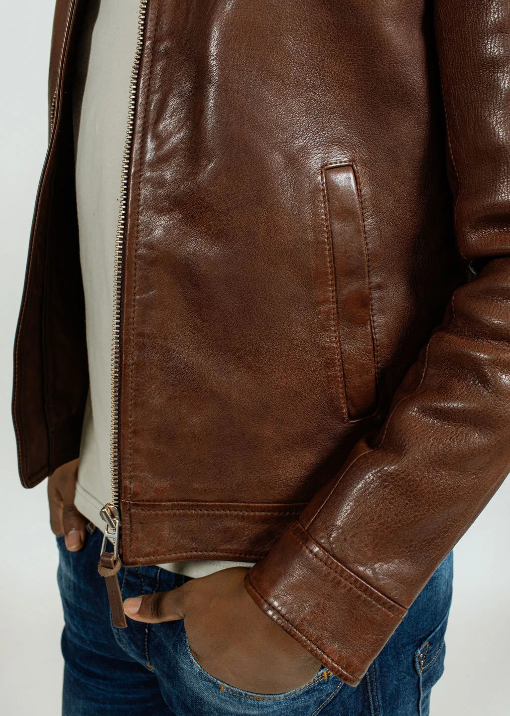 Chaqueta de cuero NORIS GREEN