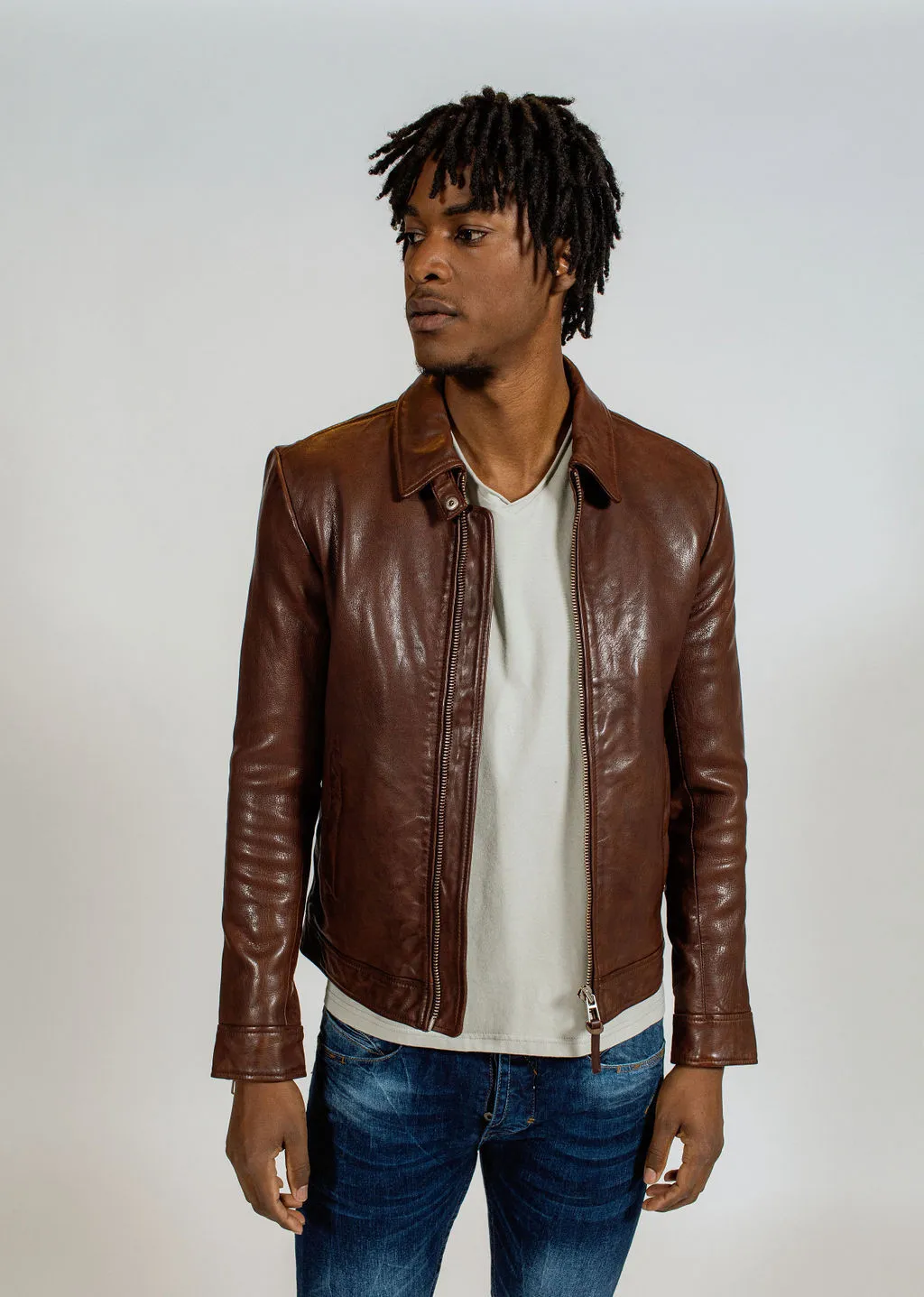 Chaqueta de cuero NORIS GREEN