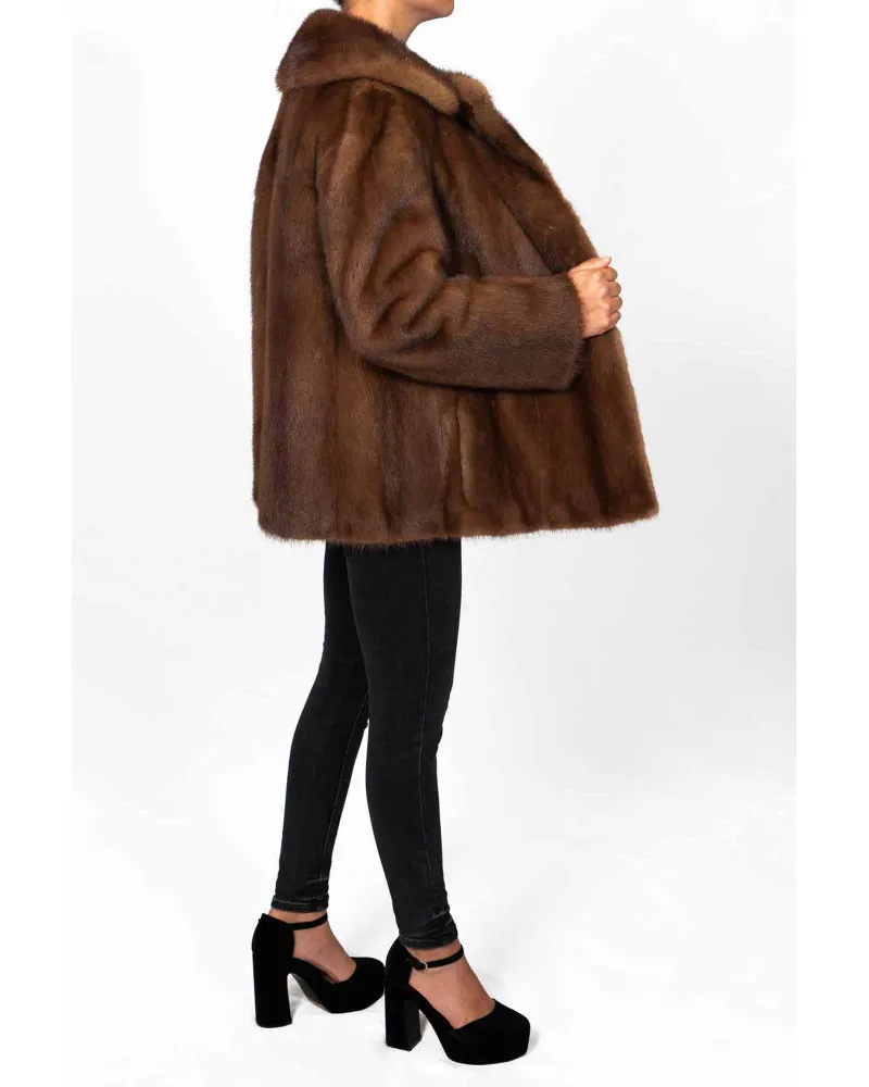 chaqueta de pelo marrón