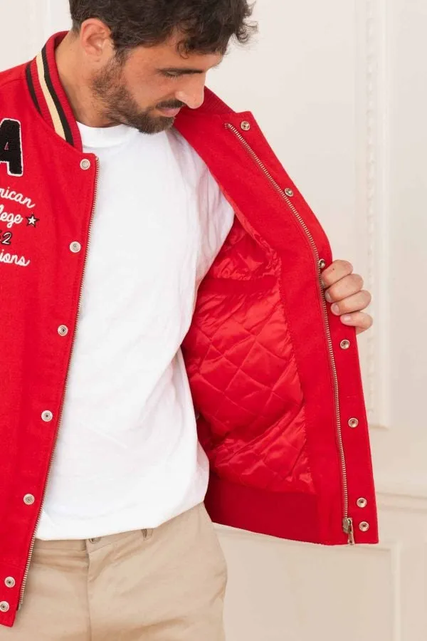 CHAQUETA HOMBRE AMERICAN COLLEGE AC10 RED BEIGE