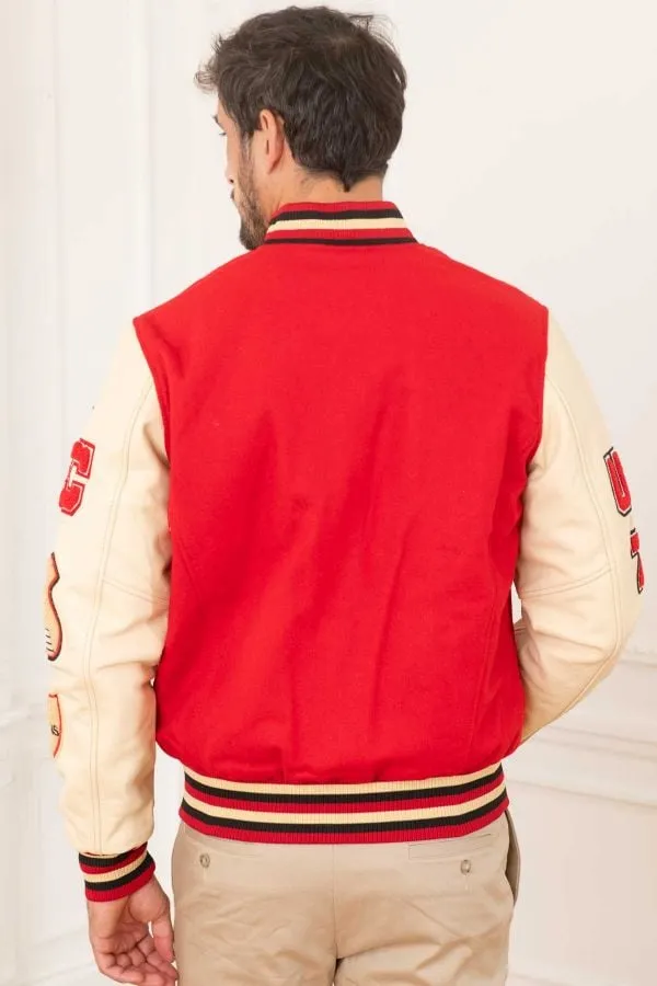 CHAQUETA HOMBRE AMERICAN COLLEGE AC10 RED BEIGE