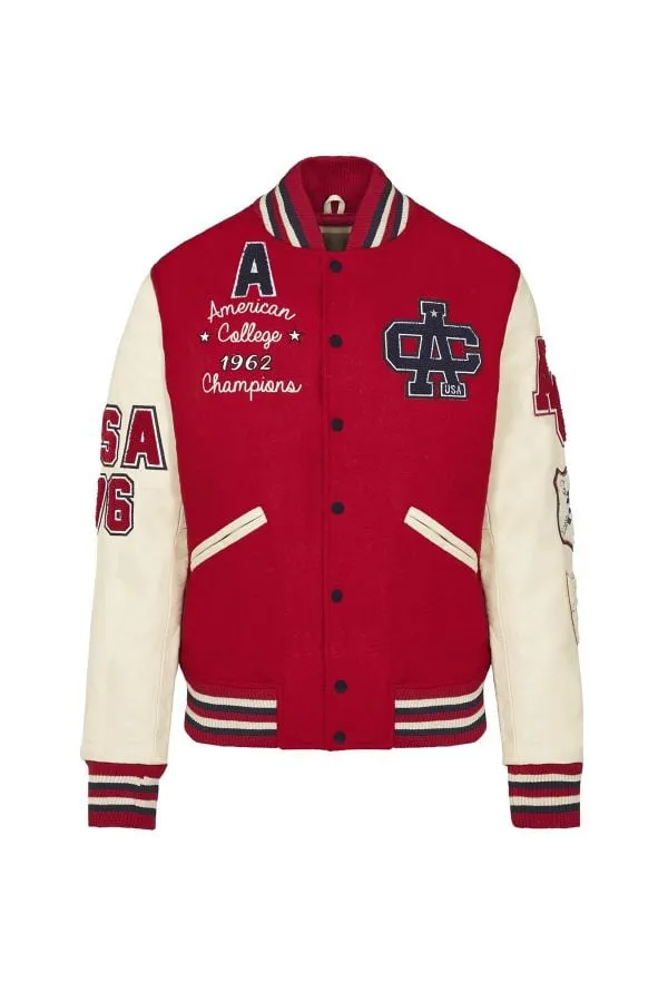 CHAQUETA HOMBRE AMERICAN COLLEGE AC10 RED BEIGE