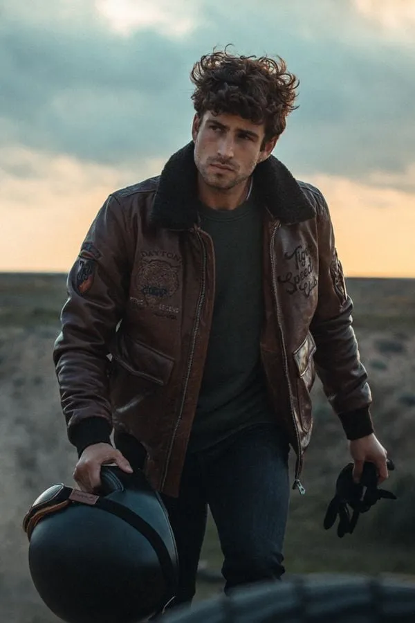 Chaqueta Hombre Daytona Voodoo Fur Lamb Paolo Dark Cognac