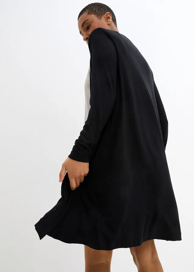 Chaqueta larga de manga larga Negro