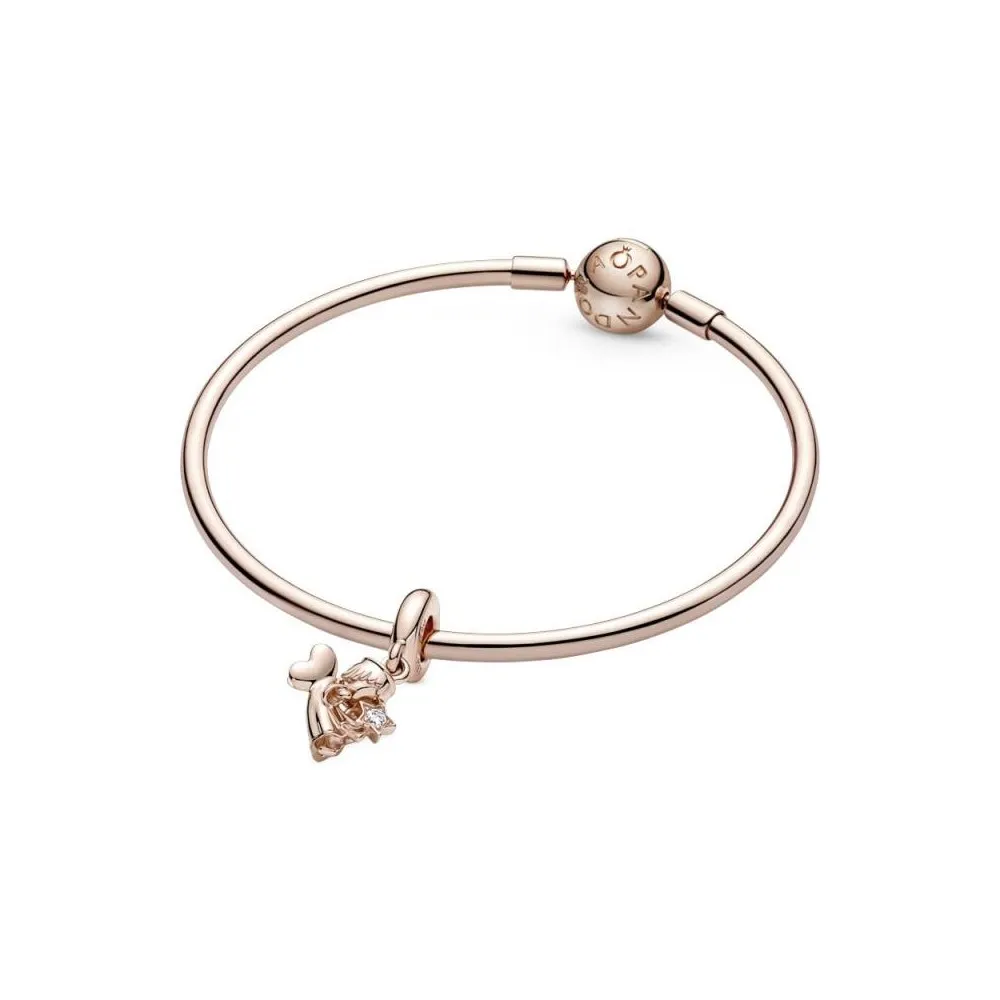 Charm Colgante con recubrimiento de oro de 14k Angel con Alas de Corazón