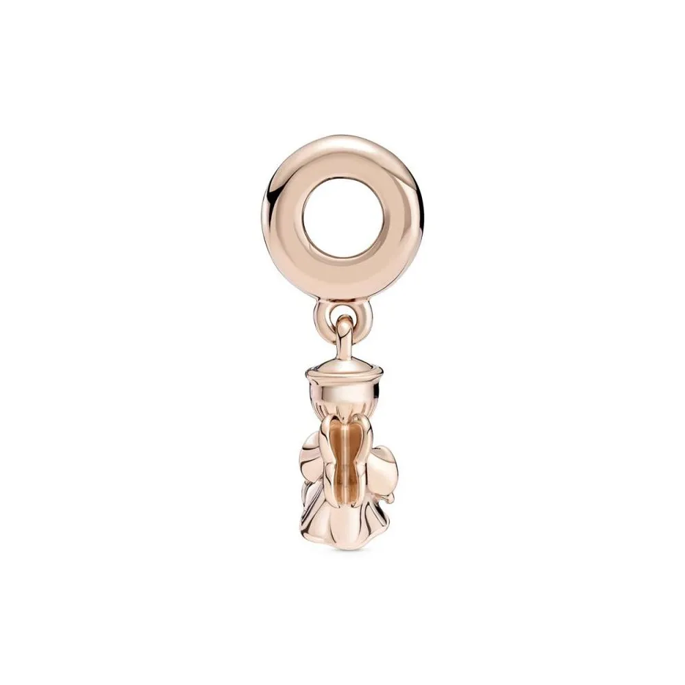 Charm Colgante con recubrimiento de oro de 14k Angel con Alas de Corazón