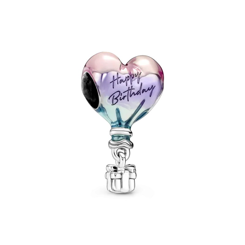 CHARM PANDORA PLATA LEY GLOBO AEROESTATICO FELIZ CUMPLEAÑOS 791501C01