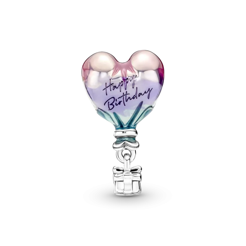 CHARM PANDORA PLATA LEY GLOBO AEROESTATICO FELIZ CUMPLEAÑOS 791501C01