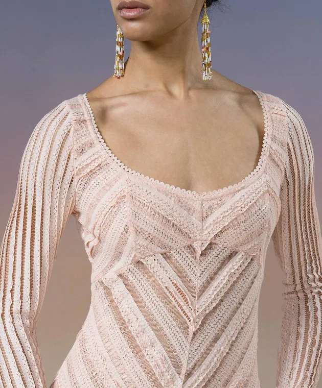 Charo Ruiz Pink Hadsy dress with lace