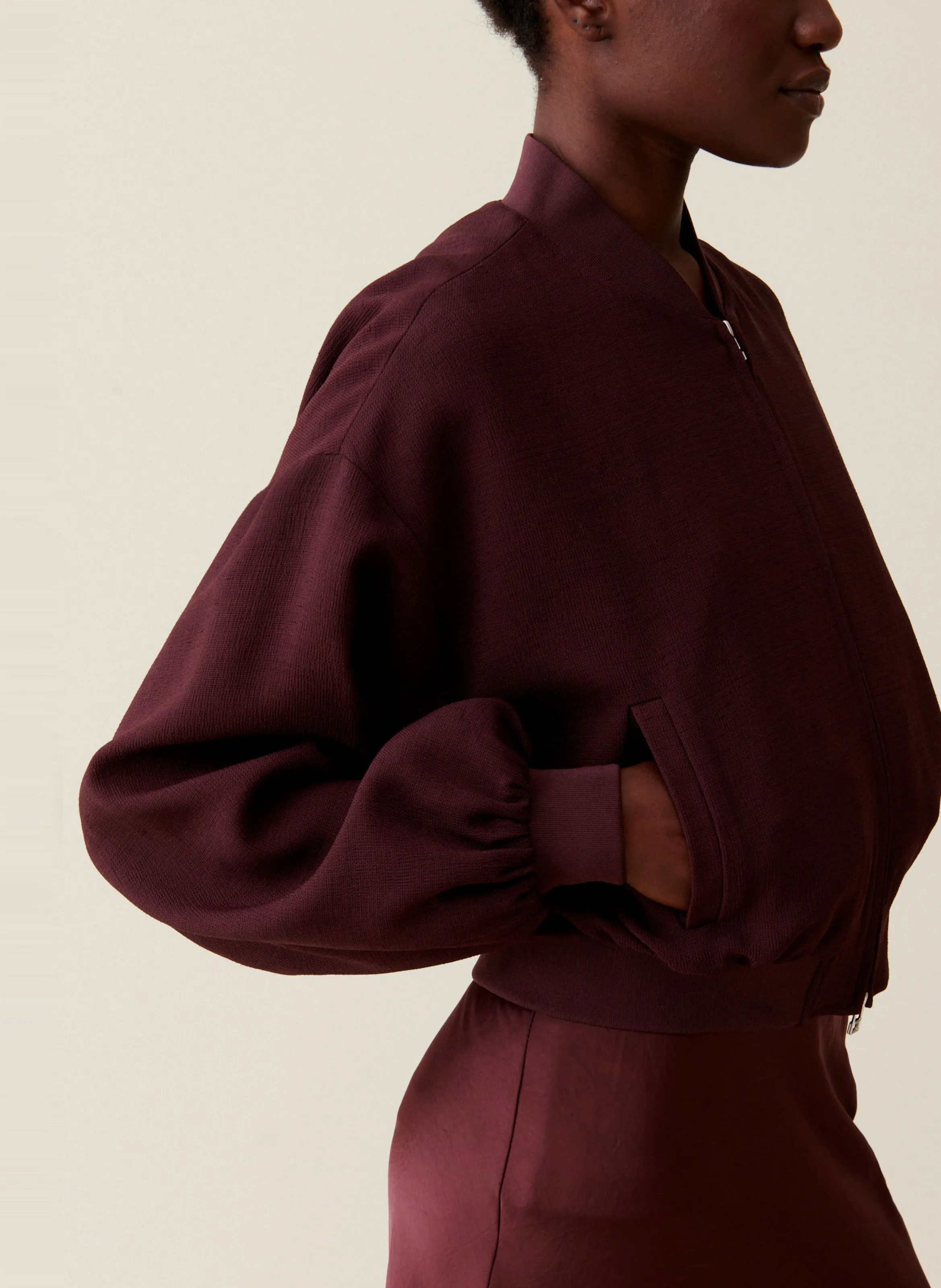 CLAUDIE PIERLOT Chaqueta estilo teddy holgada en marron