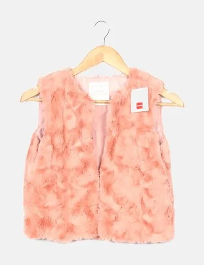 Code girls Chaleco rosa pelo sintético